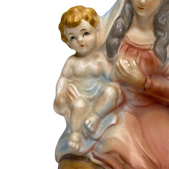 Madonna & Child Sankyo Music Box plays "Ave Maria" Revolves Vintage - Picture 7 of 12